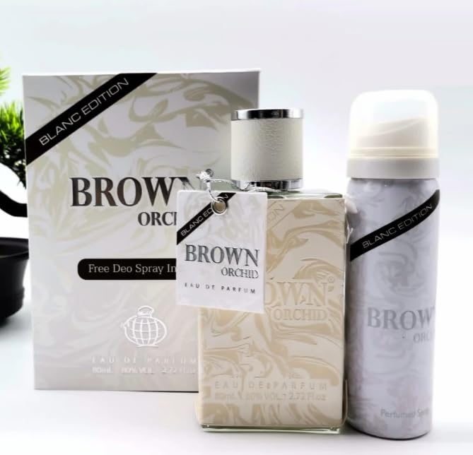 Fragrance World Brown orchid blanc edition Eau De Perfume set with deo free 80ml