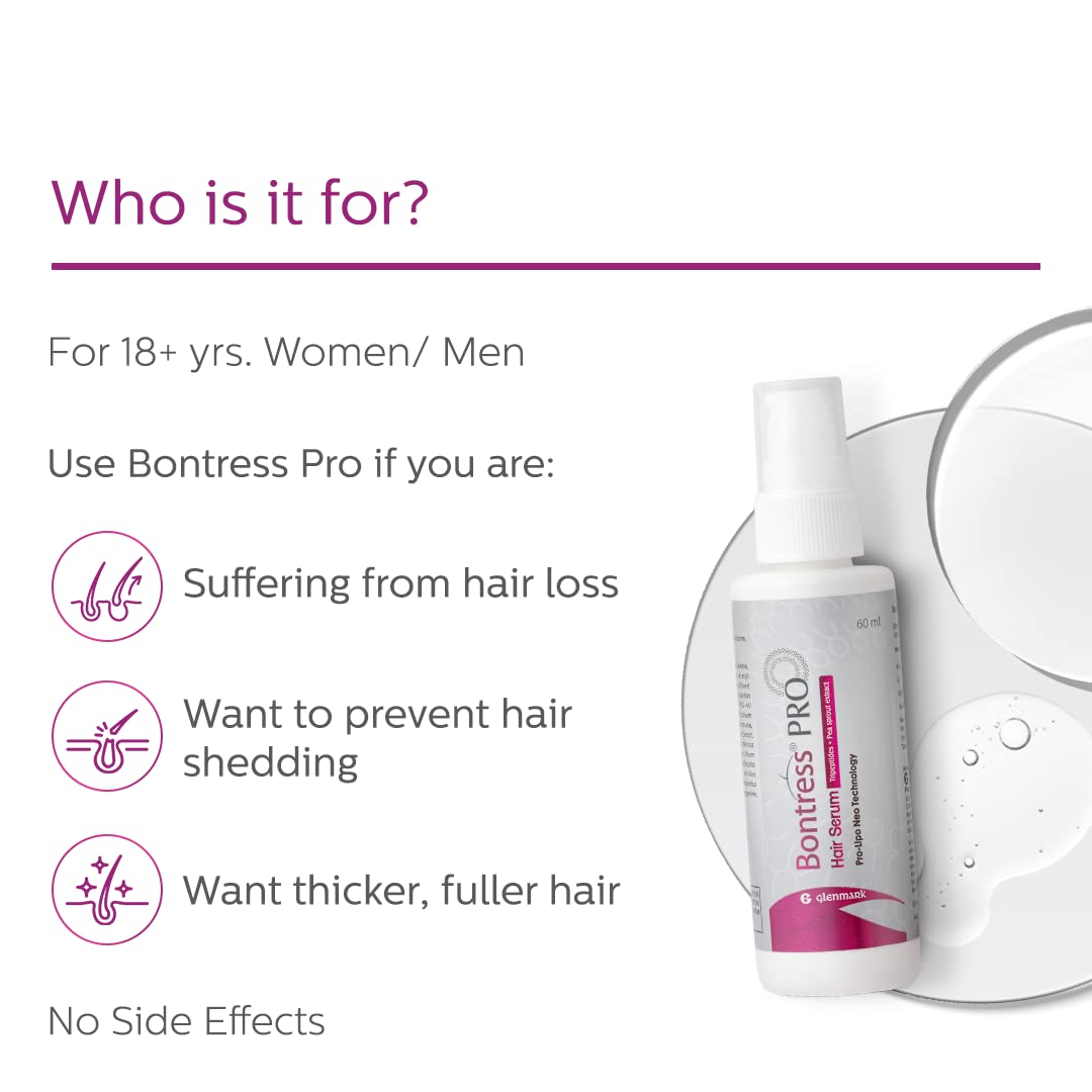 BONTRESS Pro+ Scalp Serum | fortified with Redensyl, Procapil, Capixyl & Anagain| helps reduce hair fall | Hair Growth Serum for both Men & women, 60ml