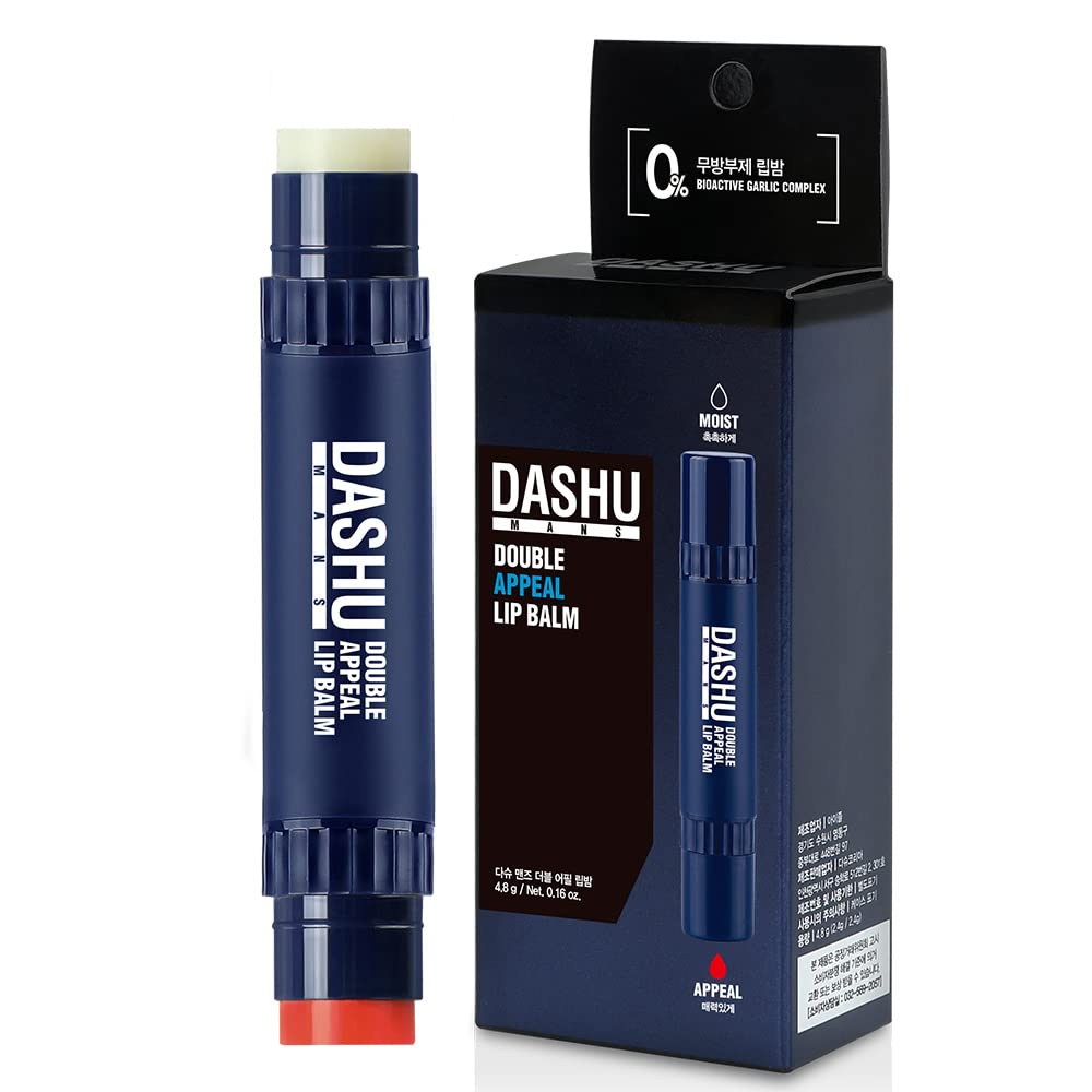 DASHU Lip Balm for Men Korean Hydrating Lip Care for Dry, Chapped Lips with Natural Ingredients