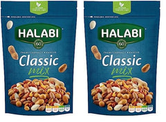 Halabi Classic Mix, Mixed Nuts Peanuts, Pumpkin Seeds, Kri Kri Corns, Chickpeas Healthy Baked Snacks, Resealable Bag - 300g (Pack of 2)
