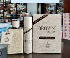 Fragrance World Brown orchid blanc edition Eau De Perfume set with deo free 80ml