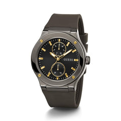 Guess Mens 26.8 mm Jet Black Dial Silicone Analog Watch - GW0491G1