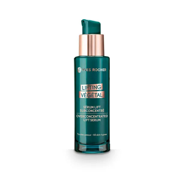 Yves Rocher Lifting Vegetal Anti Aging Face and Neck Serum Moisturizer All skin types - Anti wrinkles and Firming Effect with Botanical Collagen, 30 ml bottle