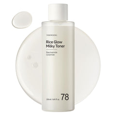 Tosowoong Rice Glow Milky Toner with Korean Rice Water 784,000ppm, Niacinamide, Ceramide, Panthenol, Glow, Glow, Glass Skin, Moisturizing and Refreshing, Fragrance Free, Korean Skin Care, 250ml, 8.45oz