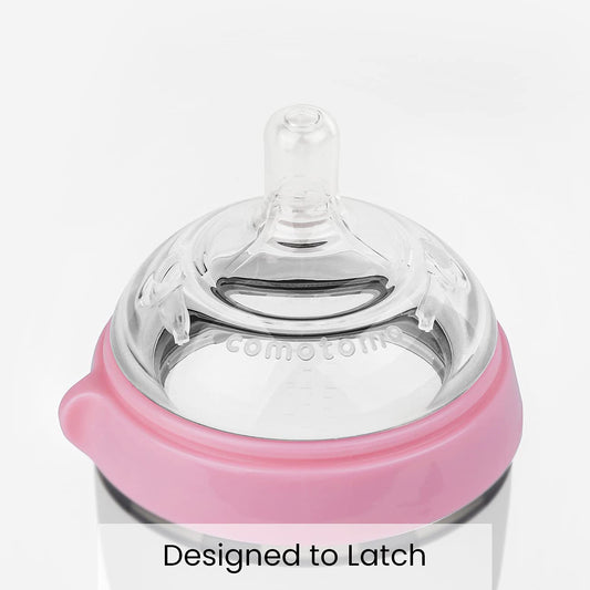 Comotomo Natural Feel Baby Bottle, Pink, 150 Ml