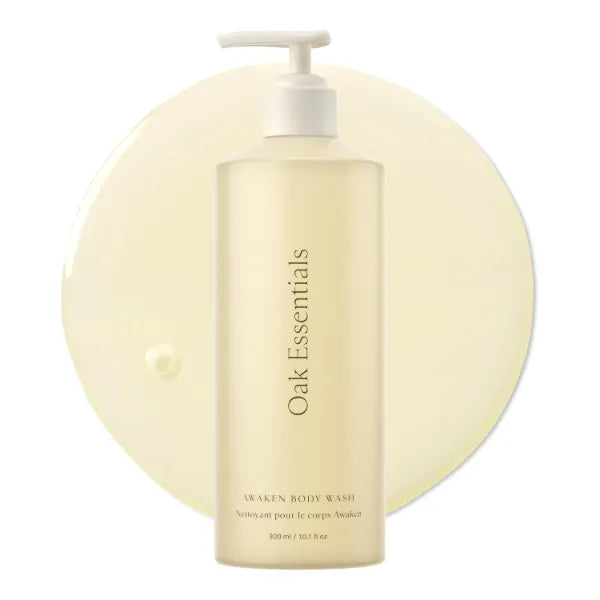 Oak Essentials Awaken Body Wash, Luxury Hydrating Shower Gel with Lavender Oil, Cedarwood Oil and Rice Bran Extract, Gentle Cleanser for Women, Ideal for Dry Skin, 10.1 Fl Oz