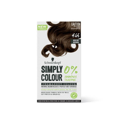 Schwarzkopf Simply Color Permanent Hair Dye, 0% Ammonia & Silicone for Natural Color Results, Dermatologically Tested Hair Dye with PPD & PTD Free Formula, 4.65 Brown