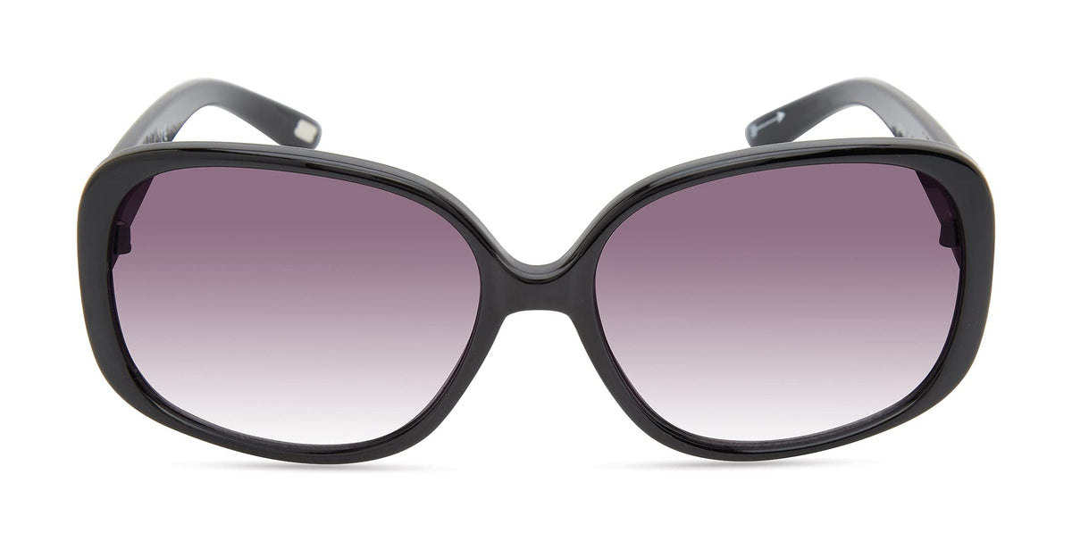 Skechers Women's Sea6167 Square Sunglasses, Shiny Black, 58 mm