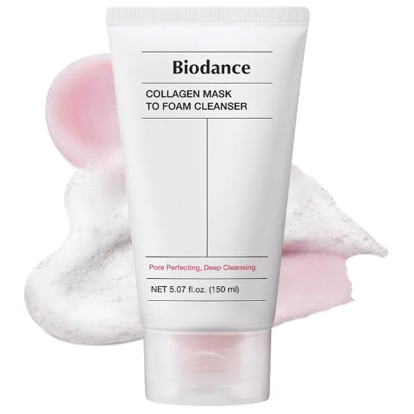 BIODANCE Collagen Mask To Foam Cleanser, Face Wash for Women, 2-in-1 Pore Mask and Hydrating Foaming Facial Cleanser for Sensitive Skin, Oily Skin, Korean Skincareㅣ5.07 fl. oz. (150 ml)