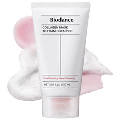 BIODANCE Collagen Mask To Foam Cleanser, Face Wash for Women, 2-in-1 Pore Mask and Hydrating Foaming Facial Cleanser for Sensitive Skin, Oily Skin, Korean Skincareㅣ5.07 fl. oz. (150 ml)