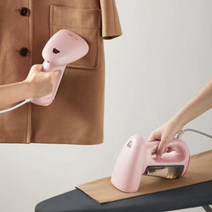 Bear Cloth Steamer Handheld Portable Steam Iron for Clothes, Spray Iron Steamer, 1300W Strong Power Garment Steamer Iron Fabric Wrinkle Remover Machine, 230ml Pastel Pink (No Brush -3Pin Plug CN)