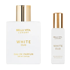 BellaVita Luxury White Oud Unisex Perfume Combo – Long-Lasting Premium Vanilla & Oud Fragrance – IFRA-Certified Mini Travel Size Cologne Set for Men & Women