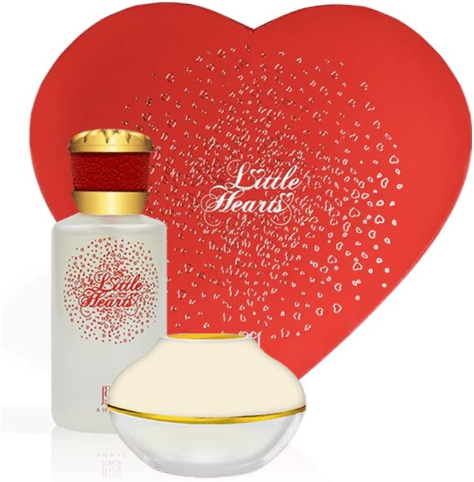 Ahmed Al Maghribi Little Hearts Gift Set | For women giftset | Giftsets | Perfumes | For Womens | Body gel | perfumes (body gel 30ml) (little hearts Perfume 50ml)