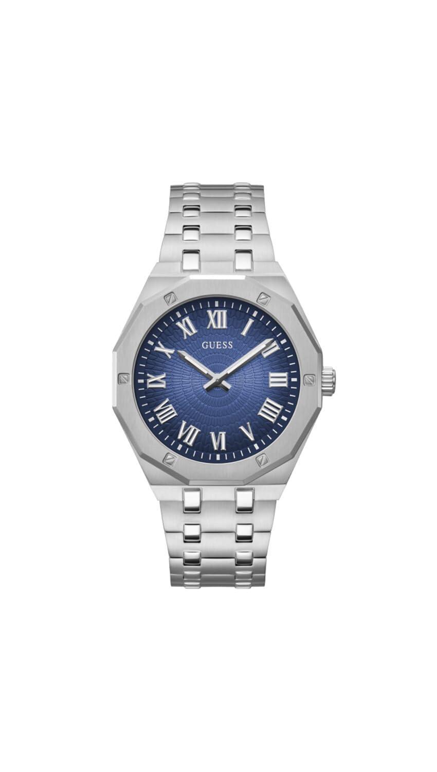 GUESS Gents Stainless Steel Silver Tone Bracelet Watch (Model: GW0575G4)