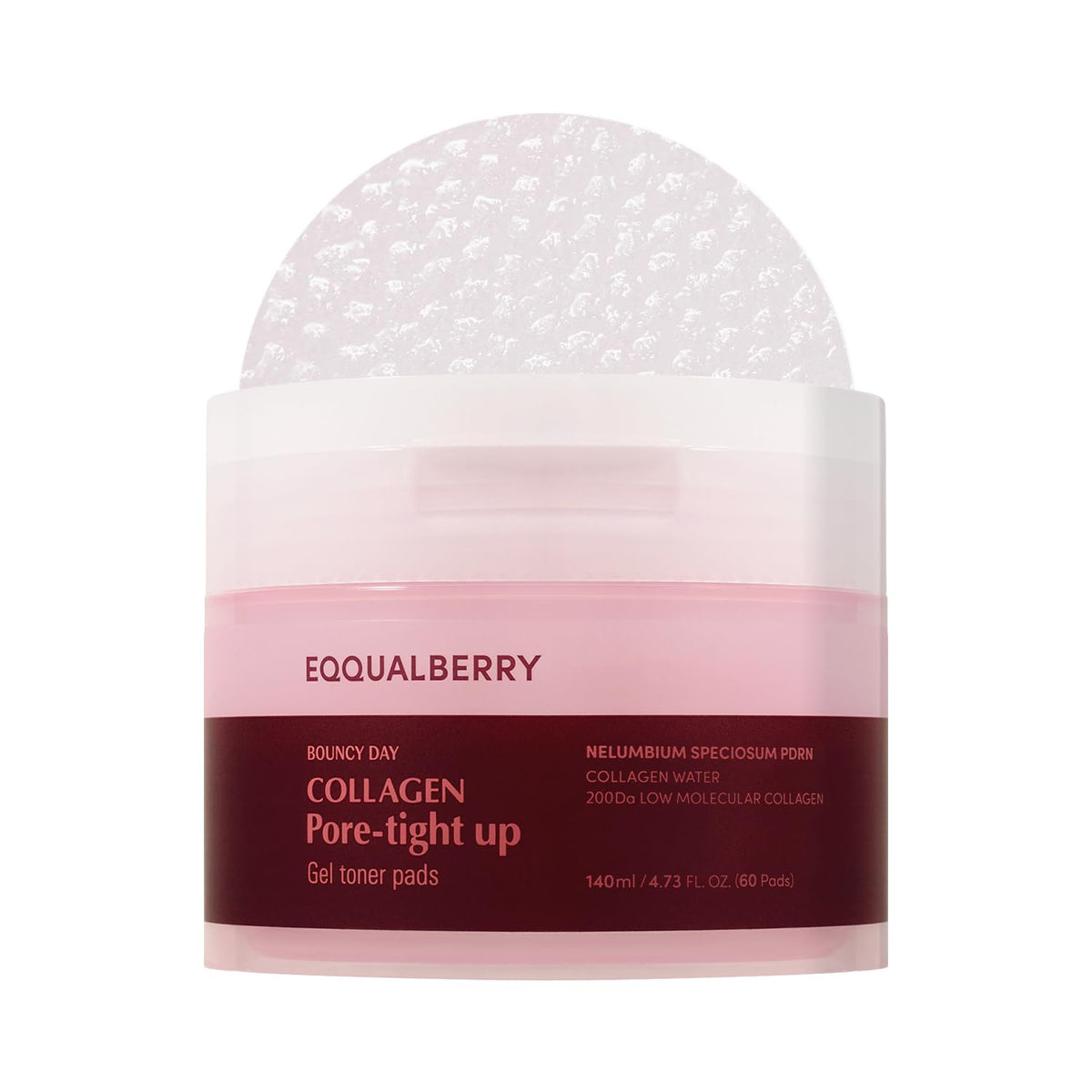Ecoberry Collagen Tonic Pore Tightening Patches - Korean Pore Tightening Patches with Deep Absorbing Collagen, Moisturizing and Tightening Formula, 140ml (60 Pieces)