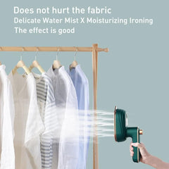 Excefore Portable Mini Ironing Machine, Foldable Travel Garment Steamer, Mini Ironing Machine 180°Rotatable Handheld Steam Iron for Home Travel Business (Green)