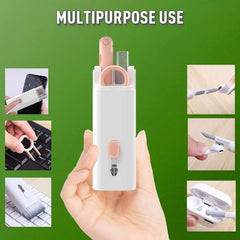 V2COM 7-In-1 Electronics Cleaner Kit - 7 in 1 Keyboard Bluetooth Headset Cleaning Brush Kit, Portable Multifunctional Cleaning Tool for PC Monitor, Earbud, Cell Phone, Laptop Etc (pink)