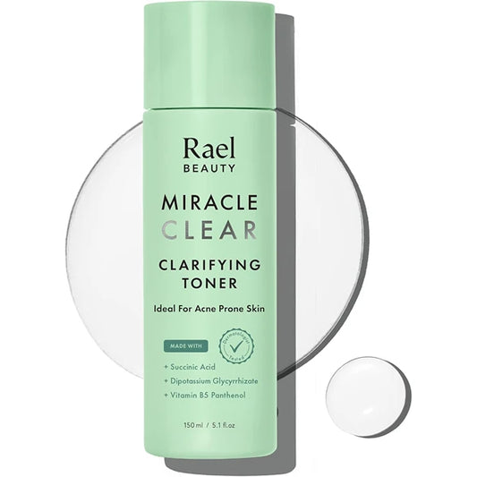 Rael Toner for Face, Miracle Clear – Daily Toner with Succinic Acid, Vitamin B5, Hydration, Korean Skin Care (5.1 oz)