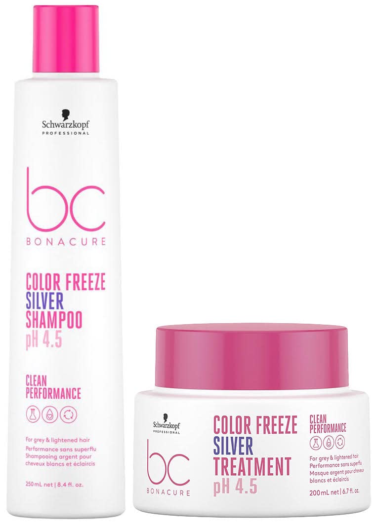 Schwarzkopf - Set of BC Clean Color Frizz Silver Shampoo: 250 ml and BC Bonacure Color Frizz Silver Mask 200 ml
