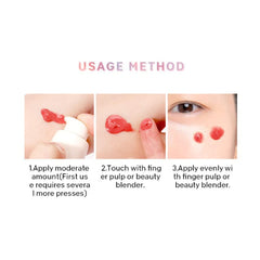 DEROL Liquid Blush Mousse Cream Blushes For Cheeks Face Palette Bronzer Highlighter Shape Contour Stick Moisturizing And Breathable Matte Finish Long-wearing Waterproof (Love Me 01#) Pack Of 1, 19 ml