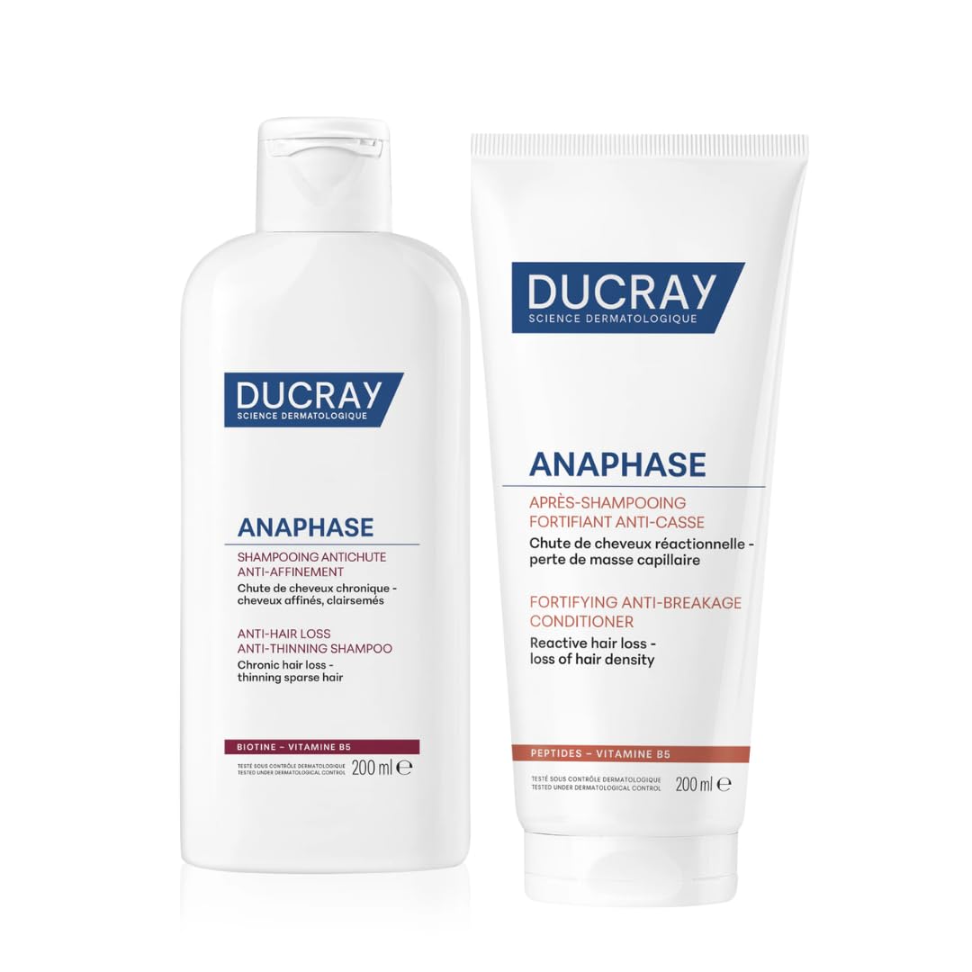 Ducray Anaphase+ Anti-Hair Loss Shampoo 200ml and Fortifying Anti-Breakage Conditioner 200ml Set (Standard Shampoo Bundle) + GloZiri Thank You Card