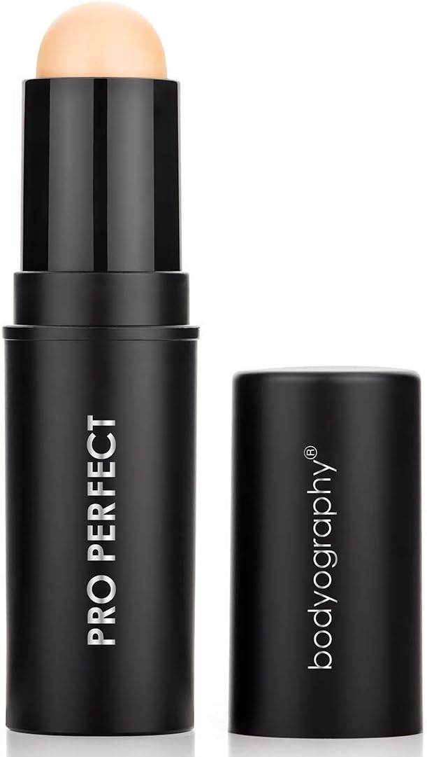 Bodyography Pro Perfect Foundation Stick - Demi-Matte Finish with A Natural Look - Enhancer for Concealing, Highlighting, and Contouring - Vitamin C & E (Cream)