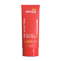 Clensta Vitamin C Face Wash with Red Aloe Vera Extract For Nourishing, Hydrating & Glowing Skin | All Skin Types Face Wash For Women & Men - 100 Ml
