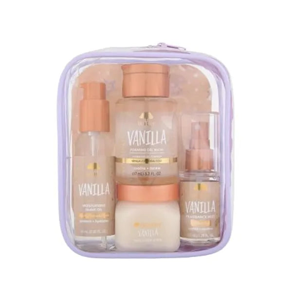 Tree Hut Mini Vanilla Everything Shower Gift Set, Exfoliating Sugar Scrub, Foaming Gel Wash & Whipped Body Butter, Hydrating & Moisturizing Self Care Gift Set for Smooth Skin