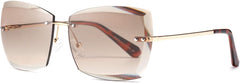 AEVOGUE Sunglasses For Women Oversized Rimless Diamond Cutting Lens Sun Glasses AE0534