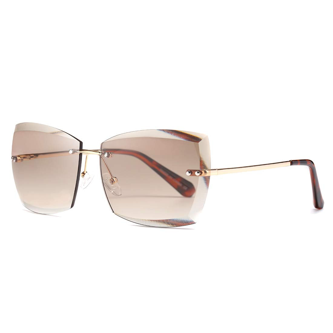 AEVOGUE Sunglasses For Women Oversized Rimless Diamond Cutting Lens Sun Glasses AE0534