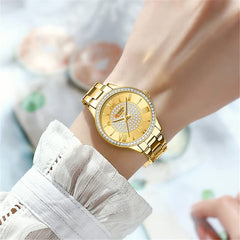 Curren 9084 Fashion Casual Luxury Quartz Women's Watches Waterproof Automatic Watches Original Design Elelgant Lover's Gift Diamond Gold Women's Watch