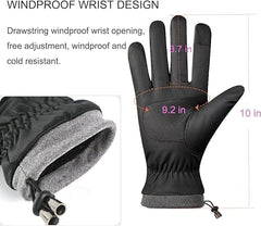 NALACAL Winter Gloves for Mens Women Cold Weather-Waterproof Snow Warm Gloves Touch Screen Finger, Lightweight Gloves for Running Driving, Hiking Cycling - Black