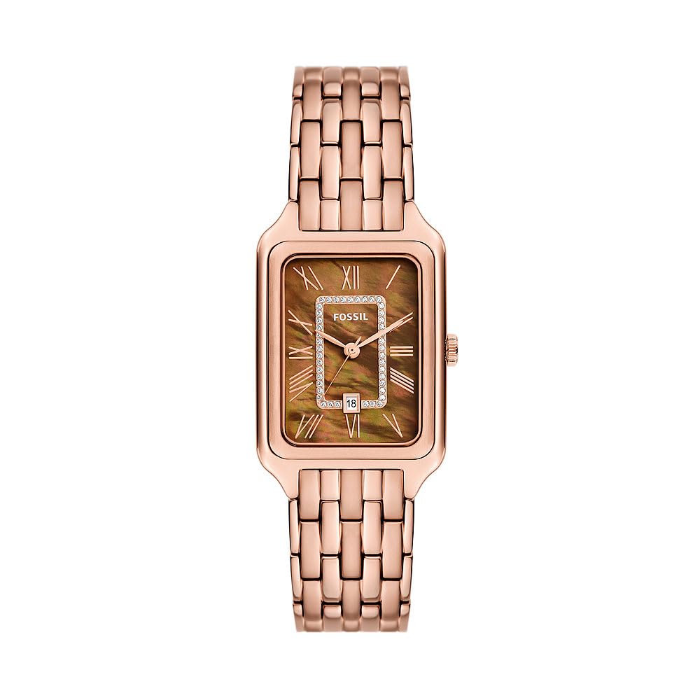 FOSSIL Raquel Watch for Women, Quartz movement with Stainless steel or leather Strap - Rose Gold