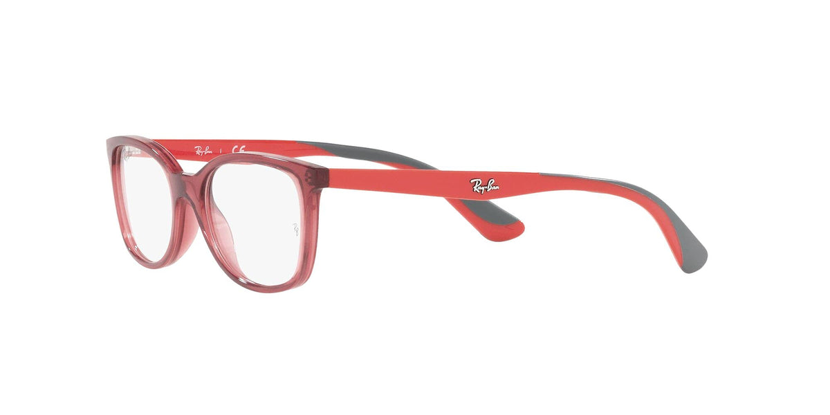 Ray-Ban Junior Vista Men's 0RY1586 Optical Frames, Color: Transparent Red, Size: 47