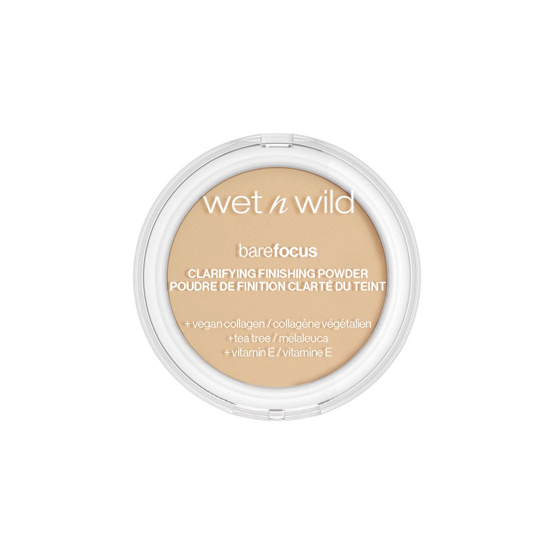 Wet n Wild, Bare Focus, Makeup Clarifying and Finishing Powder, Translucent and Matte for a Flawless Makeup Base, Long-Lasting, with Hyaluronic Acid and Vitamin E, for Light/Medium Skin Tones
