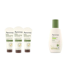 Aveeno Daily Moisturizing Body Lotion, Gentle Lotion Nourishes Dry Skin With Moisture & Daily Moisturizing Body Wash, 2 Ounce