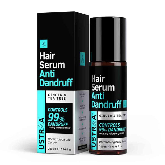 Ustraa Hair Serum Anti-Dandruff 200ml | Tea Tree & Ginger | Maintains Scalp pH | No Sulphates, No Parabens | Fights Dandruff from First Use | Oil-Free Protection for All Hair Types