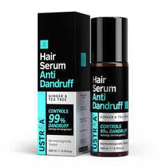 Ustraa Hair Serum Anti-Dandruff 200ml | Tea Tree & Ginger | Maintains Scalp pH | No Sulphates, No Parabens | Fights Dandruff from First Use | Oil-Free Protection for All Hair Types