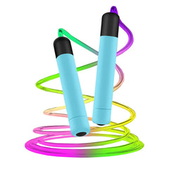 Exrp LED Rainbow Jumping Rope for Kids Light Up Exercise Jump Rope for Sport Interest Luminous Adjustable Skipping Ropes for Decompression Women Leisure Men Fitness