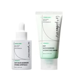Zipiderm EGF Skin Barrier Lightweight Hydration Set – Hydro Ampoule Serum + Hydrating Gel Cream Moisturizer, Korean Moisture & Barrier-Support Duo for Sensitive & Combination Skin