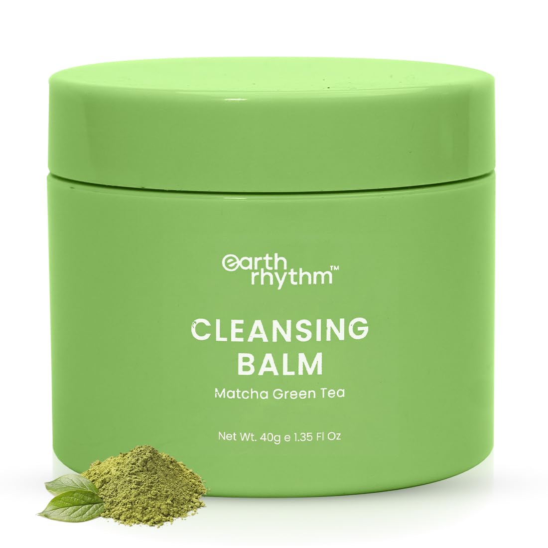 Earth Rhythm Matcha Green Tea Makeup Remover Cleansing Balm | Cleanse Makeup, Removes Excess Oil & Dirt, Detoxifies & Clear Pores | For All Skin Type | Men & Women – 40 GM