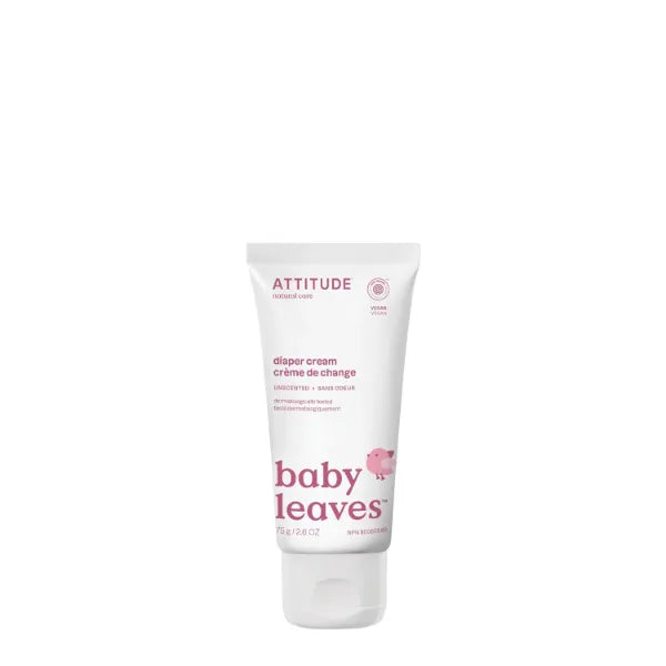 ATTITUDE Baby Diaper Cream, EWG Verified & Zinc Oxide Formula, Unscented & Hypoallergenic, Dermatologist-Tested, Vegan - 75g