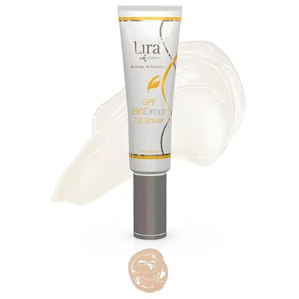 Lira Clinical EliōDrops SPF 30 Sheer 1 fl oz 16% Zinc Oxide Tinted Physical Sunscreen for Face UVA/UVB/HEV Broad Spectrum & Reef Safe Sunscreen Serum for All Skin Types