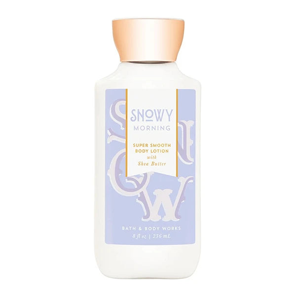Bath & Body Works Snowy Morning Super Smooth Body Lotion With Shea Butter 8 Ounce Purple Label 2017