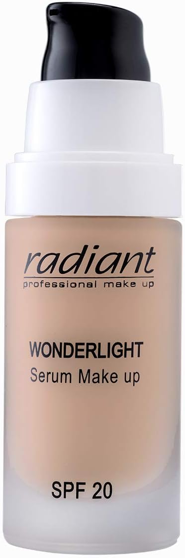 Radiant Professional Wonderlight Serum Liquid Foundation for Makeup Kit - Alternative to Bronzer Powder - Color Corrector & Under Eye Concealer - Matte Eyeshadow Base - 1.01 oz - Cream Beige (02)