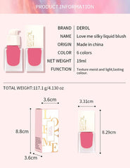 DEROL Blush Silky Cream Liquid For Cheeks Face Palette Bronzer Highlighter Shape Contour Stick Moisturizing And Breathable Matte Finish Long-wearing Waterproof Women (Love Me 03#), Pack Of 1, 1 g