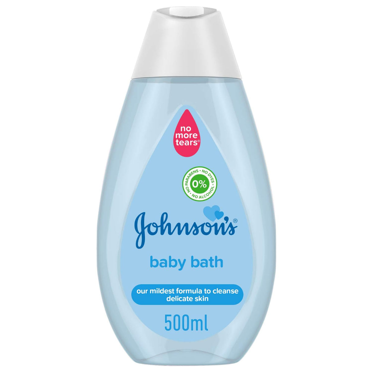 Johnson's Baby Bath, no more tears formula, specially developed to gently cleanse your baby’s delicate skin without drying it, 500ml