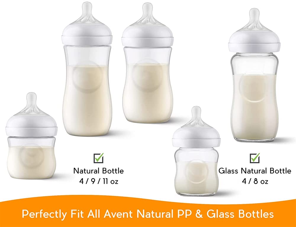 Baby Bottle Handles, Compatible Baby Bottle Handles for Philips Avent Natural Baby Bottles, Durable Transitional Sippy Cup Handle Grip, Baby Bottle Holder for Breastfed Babies from 0-6 Months(4 Pack)