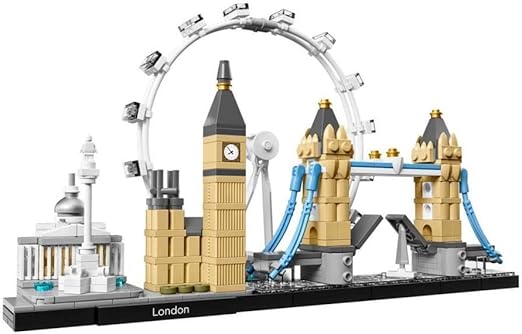 LEGO 21034 Architecture Skyline Model Building Set, London Eye, Big Ben, Tower Bridge Collection, Office Home Décor, Collectible Gift Idea