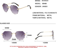 AEVOGUE Sunglasses For Women Oversized Rimless Diamond Cutting Lens Sun Glasses AE0534